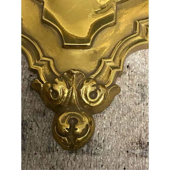 Vintage Solid Brass Ornate Victorian Style Sconce Plate Base - Picture 4 of 4